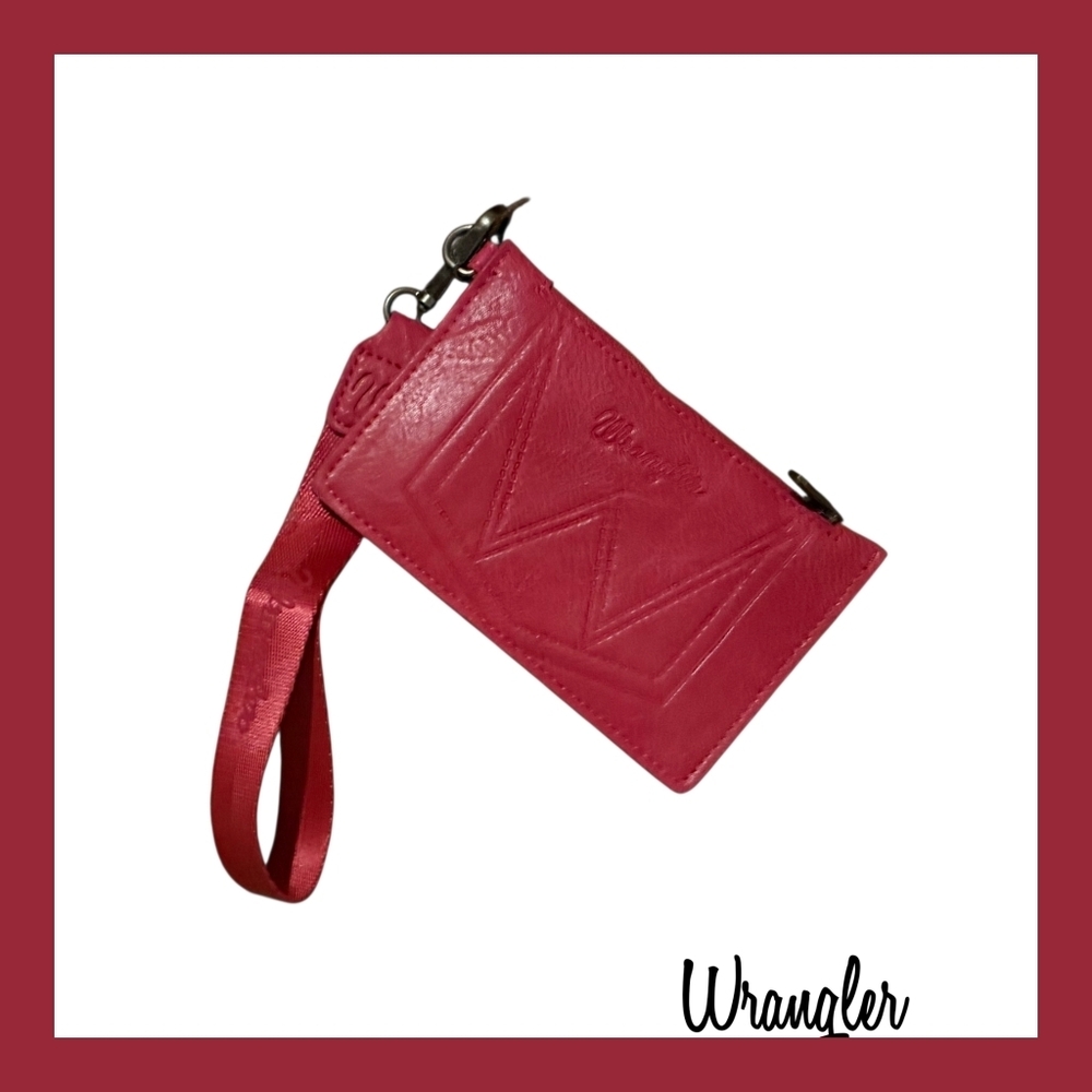 Wrangler Pink Wristlet Clutch with Embossed 'W' Detail